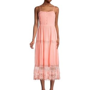 Emmie Rose lace trim midi dress